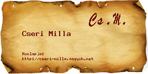Cseri Milla névjegykártya